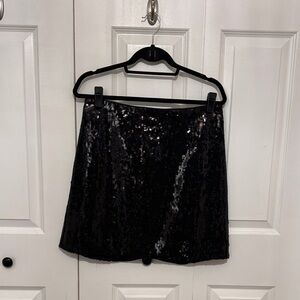 J. Crew Black Sequin Mini Skirt
